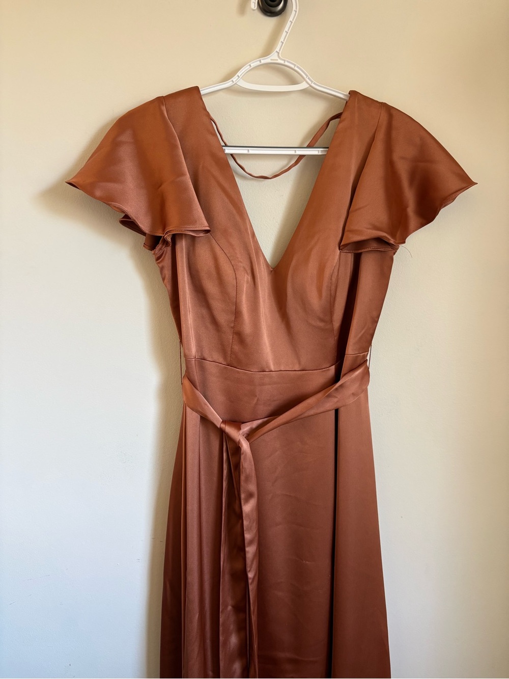 Revelry Formal Satin Dress in Burnt Orange, Rust- Size 8